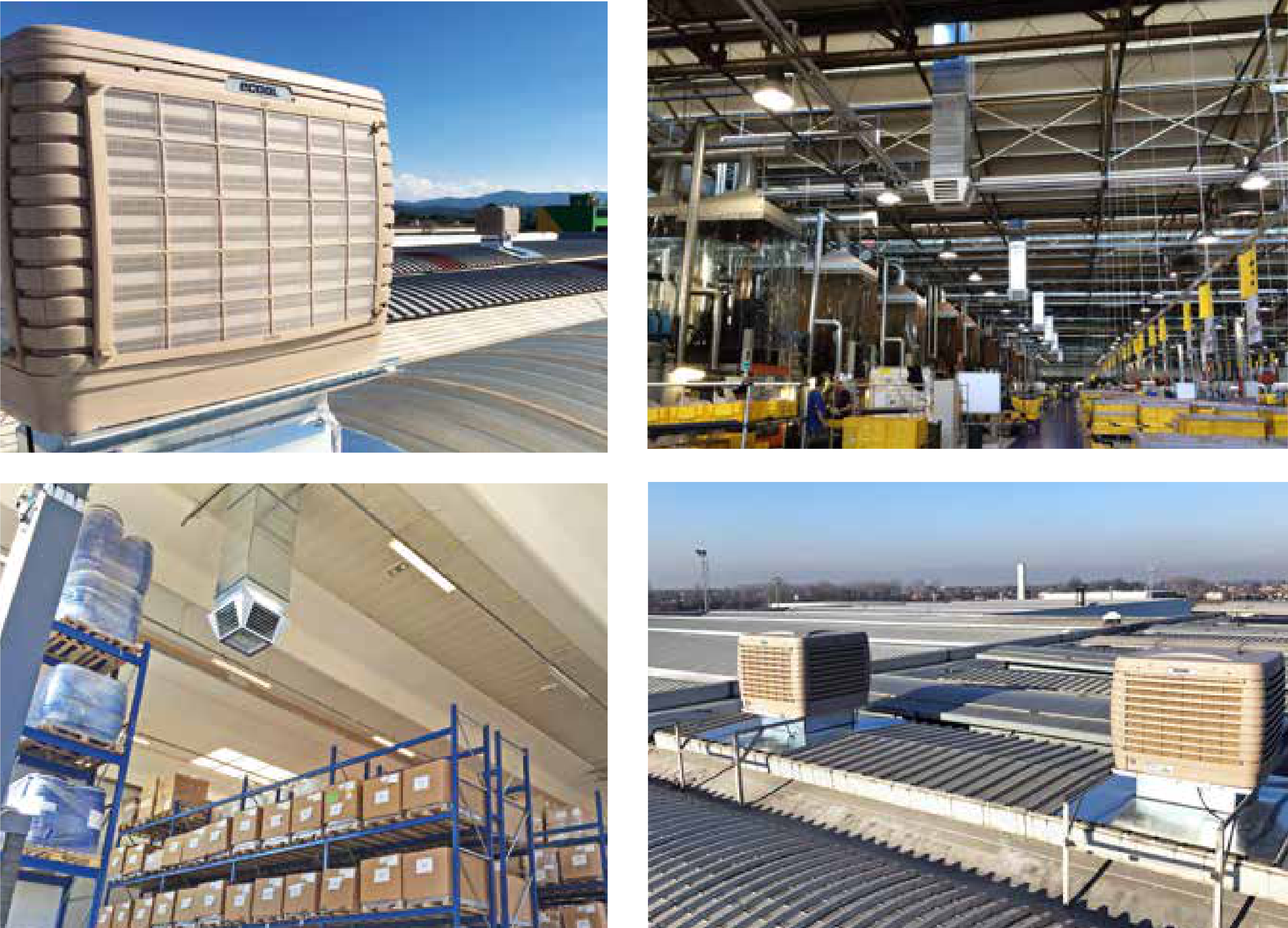 Foto installazioni dei raffrescatori evaporativi industriali fissi
